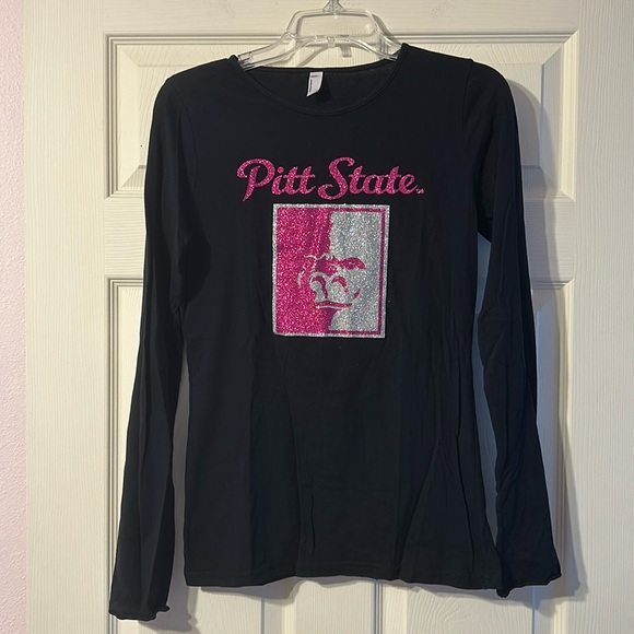 Pittsburg State Gorillas Black Long Sleeve Shirt Sparkly - Picture 1 of 4